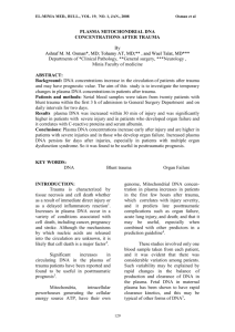 Plasma Mitochondrial DNA Concentrations after Trauma