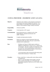 clinical procedure – zoledronic acid iv