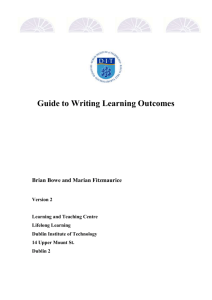 Guide to Learning Outcomes - Dublin Institute of Technology