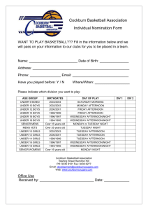 Cockburn Basketball Association Individual Nomination Form WANT