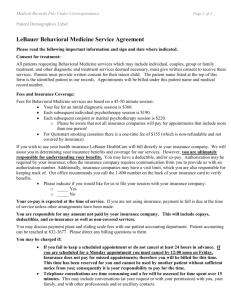 Patient copy: LeBauer Behavioral Medicine Service Agreement
