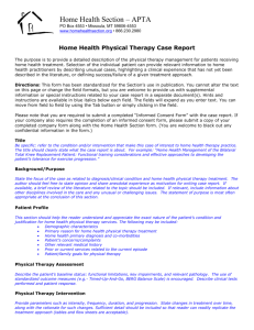 Diagnosis/Prognosis - Home Health Section of APTA