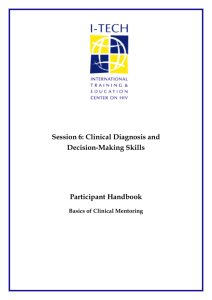 Session 6: Clinical Diagnosis and Decision-Making Skills - I-Tech