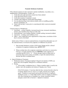 Best Practice Neonatal Abstinence Syndrome