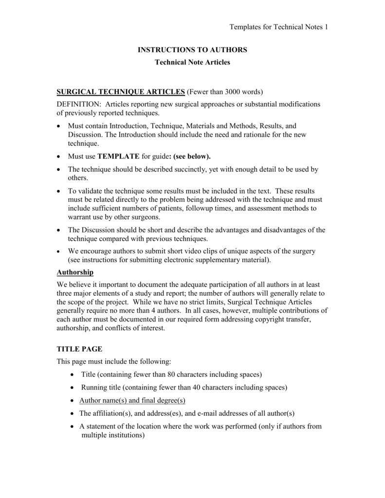 8 Technical Note Template Thieme Medical Publishers