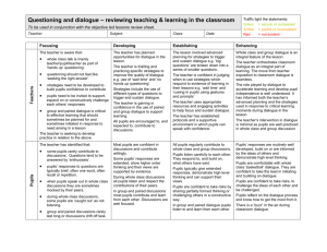 Questioning and dialogue – reviewing teaching & learning in the
