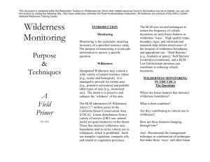 Wilderness Monitoring Techniques