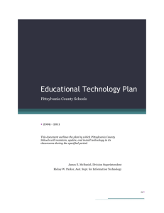 Educational Technology Plan - Pittsylvania County Schools