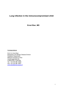 Lung Infection in the Immune Compromised Child