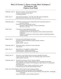 Music 321 Section A - Electro-Acoustic Music Techniques I