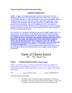 Charter School Parental Involvement Policy