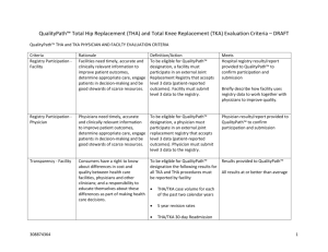 QualityPath TKA and THA Evaluation Criteria DRAFT