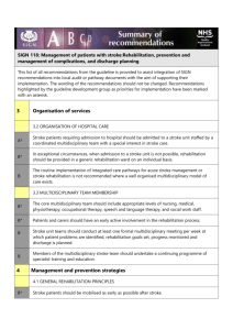 SIGN 118: Management of patients with stroke:Rehabilitation