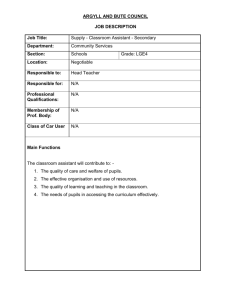 Supply Classroom assistant - Secondary