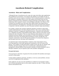 Anesthesia Related Complications