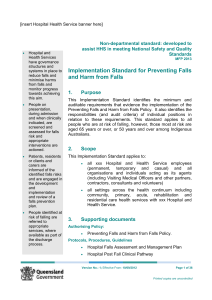 Falls Injury Prevention Model Implementation Standard