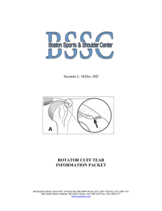 Suzanne L. Miller, MD ROTATOR CUFF TEAR INFORMATION