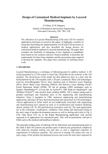 Design of Customised Medical Implants by Layered Manufacturing