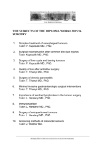 THE SUBJECTS OF THE DIPLOMA WORKS 2015/16 SURGERY