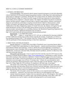 BME716, CLINICAL SUMMER IMMERSION
