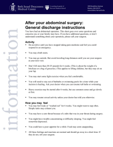 After your abdominal surgery: