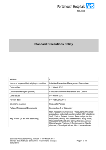 Standard Precautions Policy for Infection Control