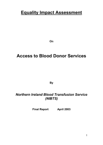 Equality Impact Assessment - Northern Ireland Blood Transfusion