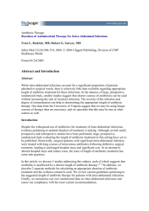 Antibiotic Therapy Duration of Antimicrobial Therapy for Intra