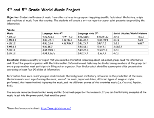 4th and 5th Grade World Music Project