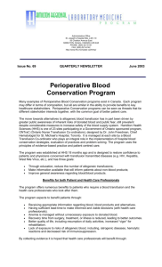 Perioperative Blood Conservation Program