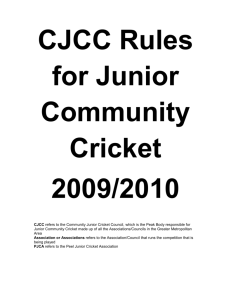 CJCC Rules for Junior Community Cricket