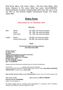 Entry Form - Cue Sports India