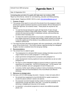 Increasing Place Provision for Pupils with High Need, Low