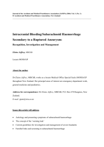 Intracranial Bleeding/Subarachnoid Haemorrhage