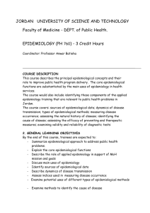 EPIDEMIOLOGY (PH 760) - Jordan University of Science and