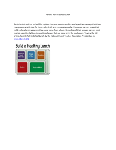 Parents Role in School Lunch - Van Buren Community Schools