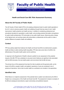 Health and Social Care Bill: risk assessment summary