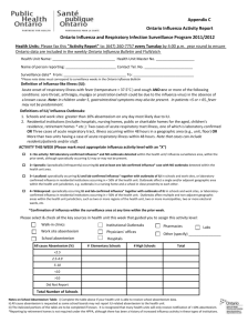 Appendix C: Ontario influenza activity report