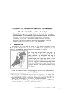 flood risk calculated with different risk Measures