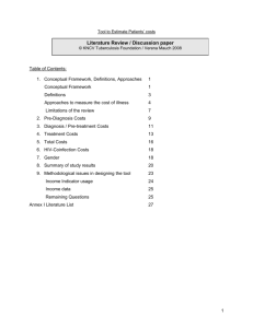 Literature Review – TB Patients costs