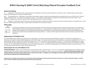 WWCC Nursing IV (NRST 2641) Med/Surg Clinical Preceptor
