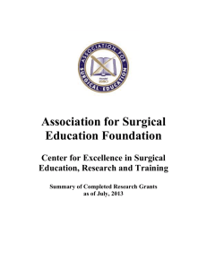 CESERT Completed Grants 2013 - The Association for Surgical