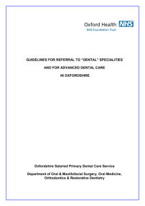 Dental referral bureau guidelines - Oxford Health NHS Foundation