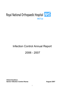 Infection Control Annual Report - Royal National Orthopaedic