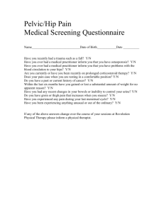 Pelvic/Hip Pain Medical Screening Questionaire