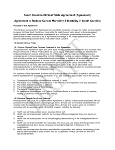 Voluntary Agreement - Cancer Clinical Trials
