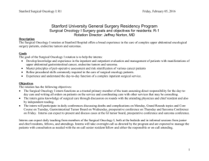 Surgical Oncology 1 PGY1 - Scalpel