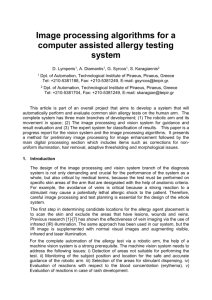 Image processing algorithms for a computer assisted allergy testing