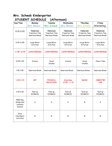 Daily AFTERNOON Schedule