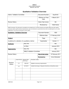 Qualitative Validation Overview v.1.2